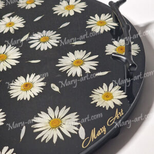 Столик подставка с ручками. Черный фор с ромашками. В наличии и под заказаз